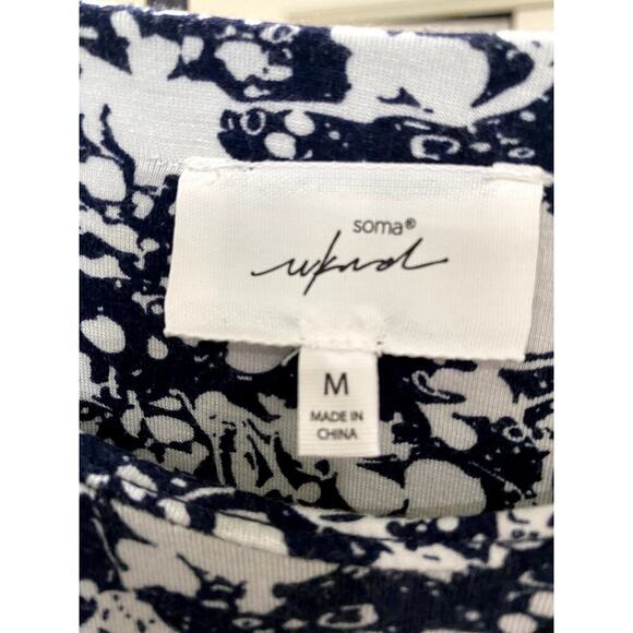 Soma Blue/White Weekend Soft Jersey Bra Dress - Size Medium (EUC) - Picture 7 of 8